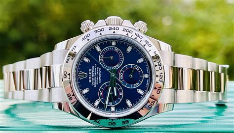 rolex daytona watch white gold|rolex daytona white gold blue dial.